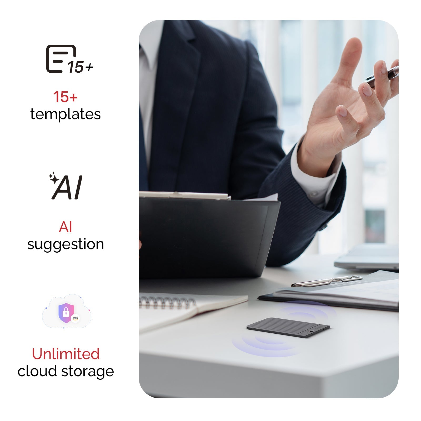 PLAUD NOTE - Notetaker IA professionale